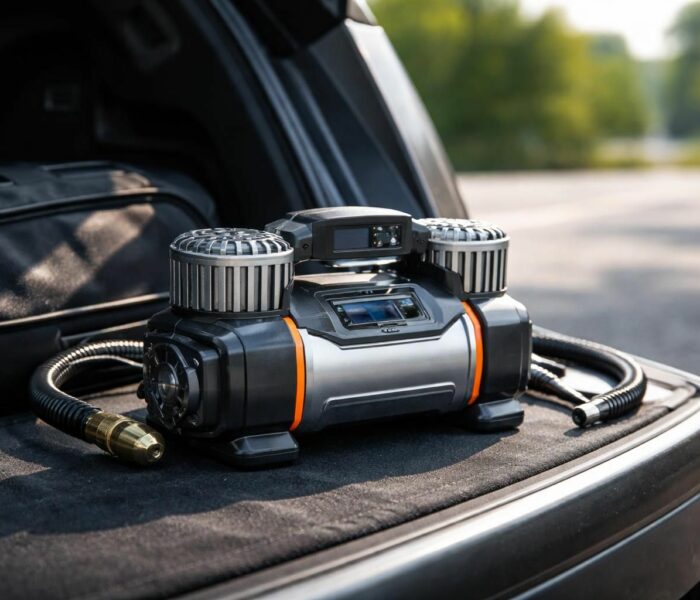 découvrez notre compresseur compact pour véhicules, idéal pour optimiser l'espace tout en garantissant une efficacité maximale lors de vos déplacements.