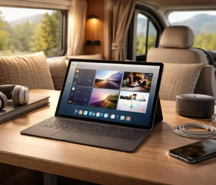 découvrez comment transformer votre tablette tactile microsoft en un centre multimédia idéal pour votre camping-car. guide complet pour un setup simple et efficace.