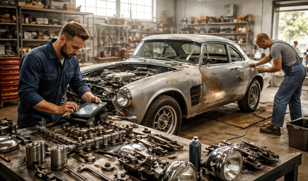 confiez la restauration complète de votre voiture ancienne : diagnostic précis, pièces d'origine, réparation de carrosserie et entretien mécanique de qualité pour préserver son authenticité.