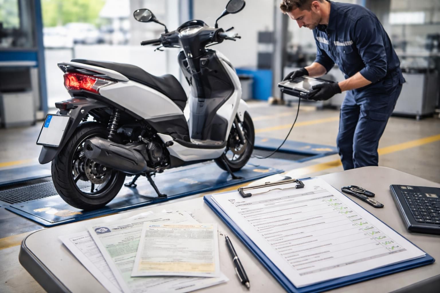 découvrez tout ce qu'il faut savoir sur le contrôle technique des scooters : les documents nécessaires, les étapes du contrôle et la fréquence obligatoire pour rester en conformité.