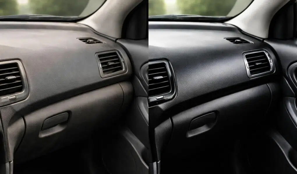 découvrez les résultats attendus avec notre rénovateur plastique intérieur de voiture pour redonner éclat et protection à vos surfaces intérieures.
